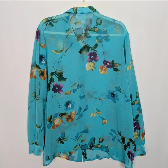 Coldwater Creek 100% Silk Floral Blouse - Picture 2 of 10